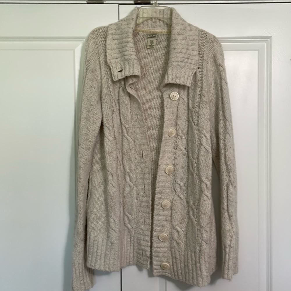 LL Bean Wool Blend Cardigan XL